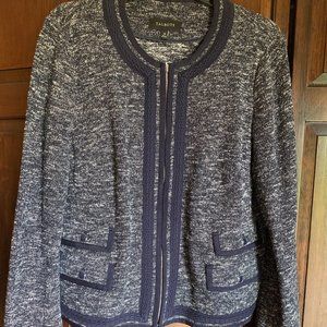 Talbots Blue and White Cotton Tweed Jacket